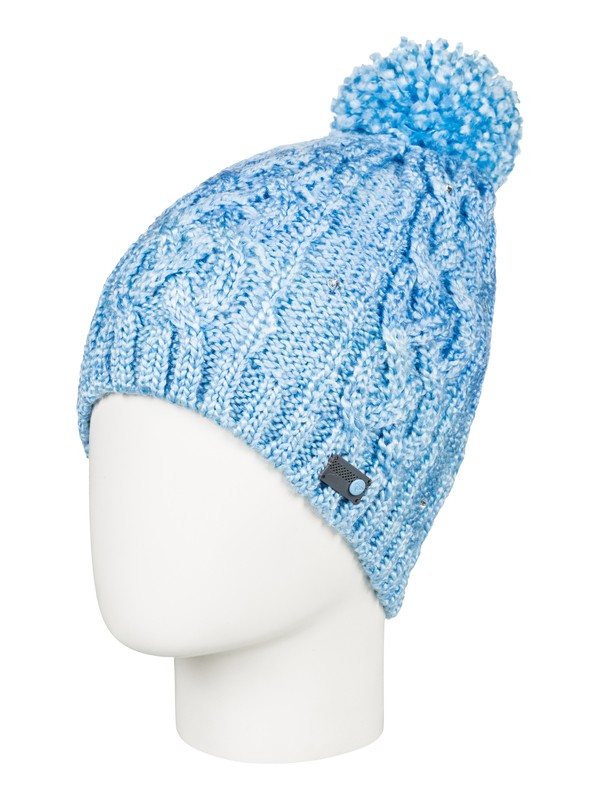 roxy, Shooting Star Pom-Pom Beanie, POWDER BLUE (bgb0) 0 Shooting Star Pom-Pom Beanie ERJHA03415 Roxy