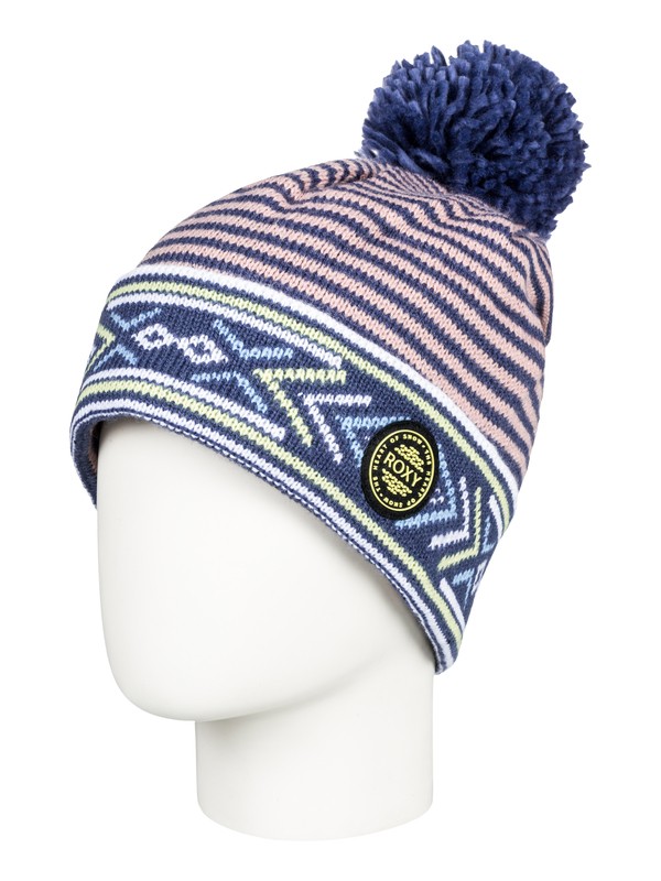 roxy, Joya Vale Pom-Pom Beanie, CROWN BLUE (bqy0) 0 Joya Vale Pom-Pom Beanie ERJHA03433 Roxy