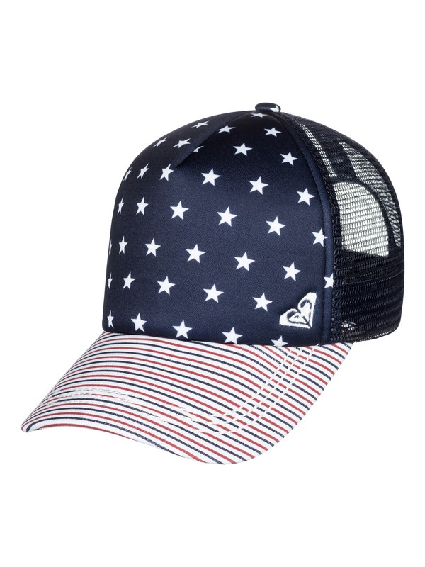 roxy, Truckin Trucker Hat, DRESS BLUE 4TH OF JULY STARS (btk8) 0 Truckin Trucker Hat Blue ERJHA03445 Roxy