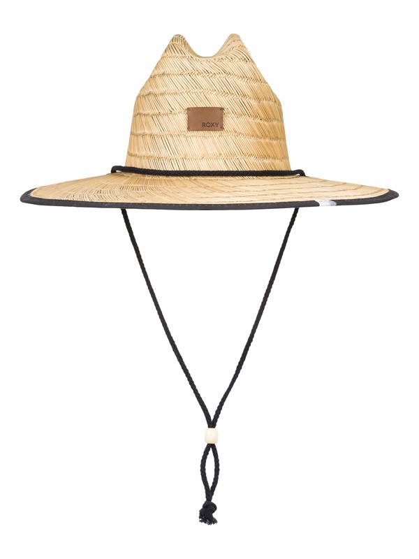 roxy, Tomboy Straw Lifeguard Hat, TRUE BLACK DELICATE FLOWERS (kvj8) 0 Tomboy Straw Lifeguard Hat Black ERJHA03492 Roxy