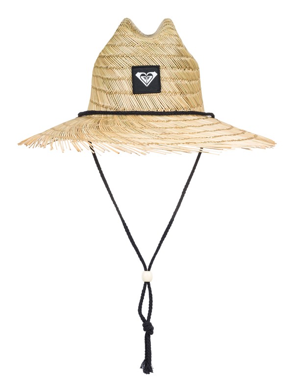 roxy, Tomboy Raw Edge Straw Lifeguard Hat, TRUE BLACK (kvj0) 0 Tomboy Raw Edge Straw Lifeguard Hat Black ERJHA03493 Roxy