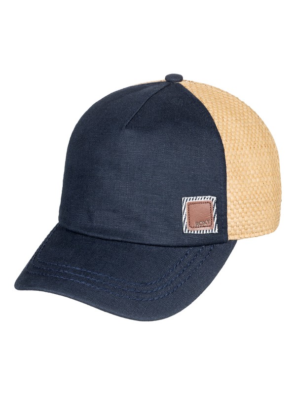 roxy, Incognito Straw Trucker Hat, DRESS BLUE CORNFIELD STRIPE (btk4) 0 Incognito Straw Trucker Hat Blue ERJHA03511 Roxy