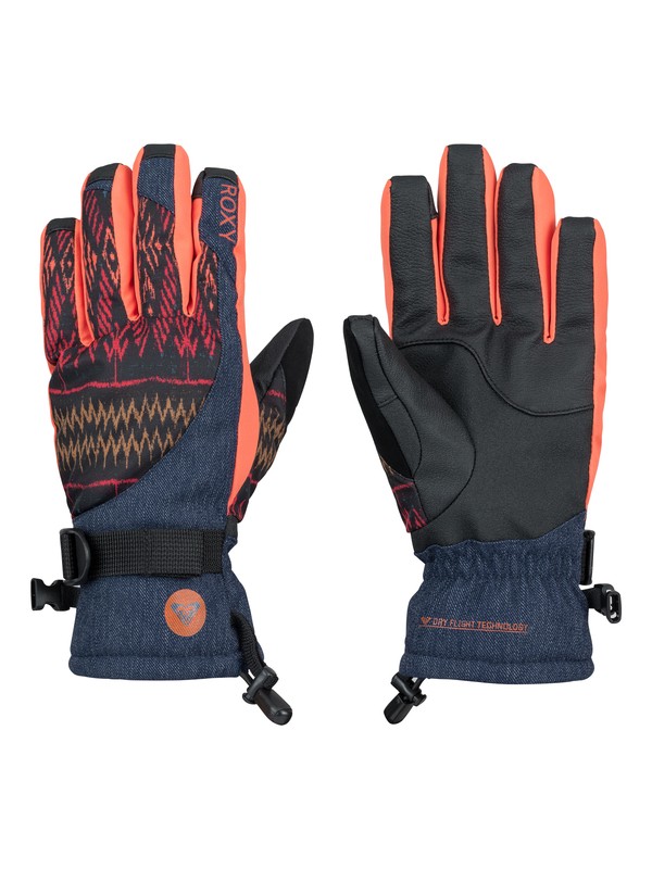 roxy, Merry Go Round Snowboard Gloves, DIXIE_ANTHRACITE (kvj3) 0 Merry Go Round Snowboard Gloves ERJHN03012 Roxy