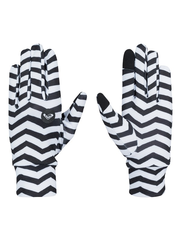 roxy, Liner Snowboard Gloves, ZIG ZAG STRIPE_ANTHRACITE (kvj4) 0 Liner Snowboard Gloves ERJHN03022 Roxy