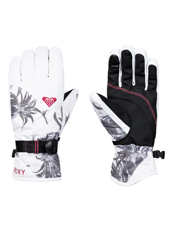 roxy, ROXY Jetty - Gants de ski/snowboard pour Femme, BRIGHT WHITE_SWELL FLOWERS (wbb2) 0 ROXY Jetty - Gants de ski/snowboard pour Femme Blanc ERJHN03097 Roxy