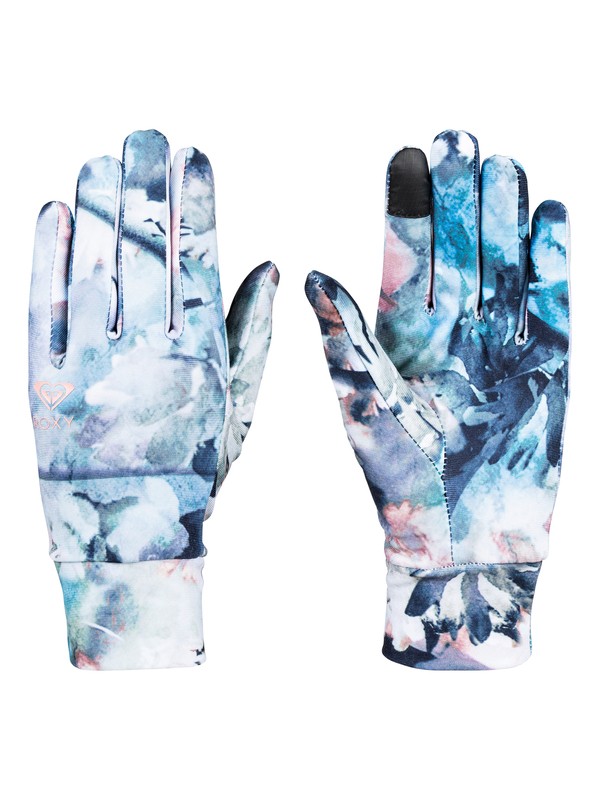 roxy, Liner Snowboard/Ski Gloves, BACHELOR BUTTON_WATER OF LOVE (bgz1) 0 Liner Snowboard/Ski Gloves Blue ERJHN03105 Roxy