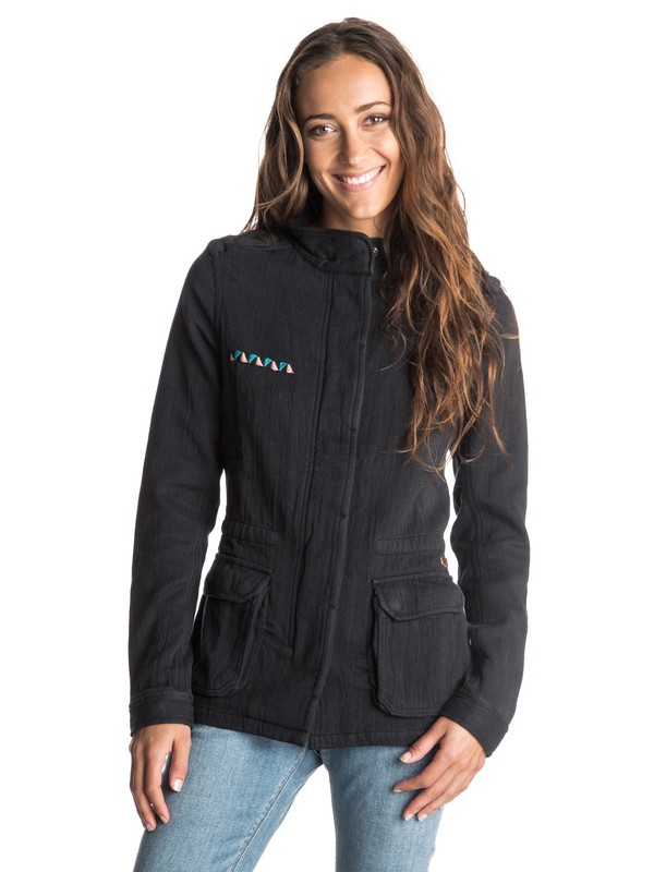 roxy, In The Wind Military Jacket, TRUE BLACK (kvj0) 0 In The Wind Military Jacket ERJJK03097 Roxy