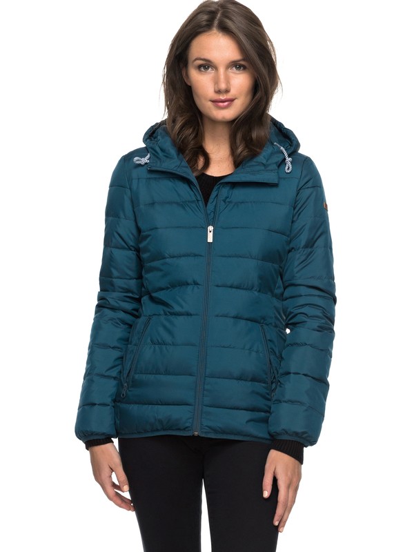 roxy, Forever Freely - Insulator Hooded Jacket for Women, REFLECTING POND (byf0) 0 Forever Freely - Insulator Hooded Jacket for Women Blue ERJJK03158 Roxy