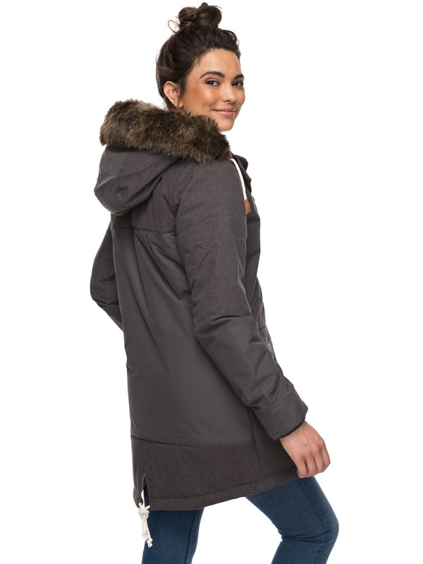 roxy, Tara Waterproof Hooded Parka, FORGED IRON (kyc0) 0 Tara Waterproof Hooded Parka ERJJK03185 Roxy