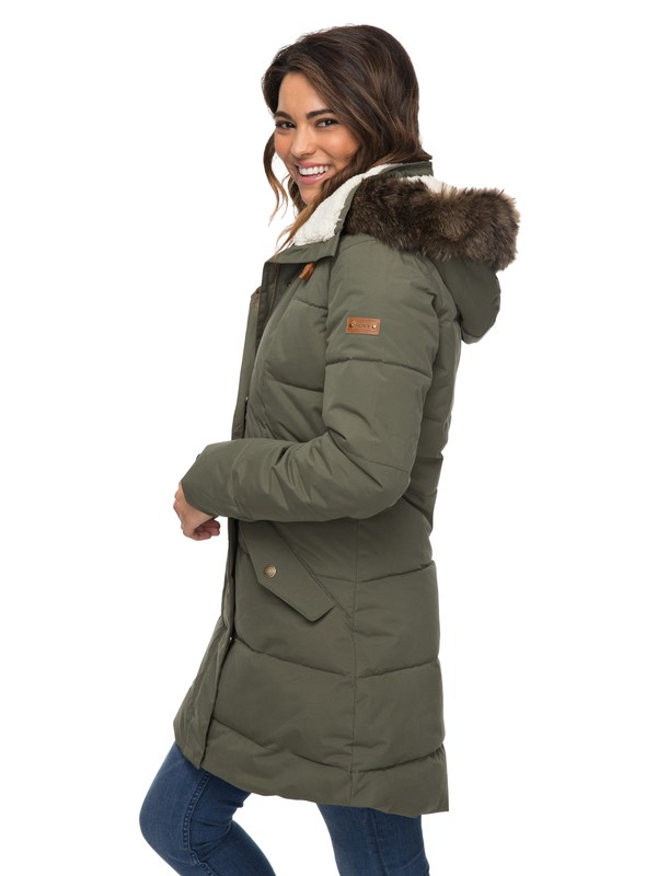 roxy, Ellie 5K Waterproof Longline Hooded Jacket, DUST IVY (gqm0) 0 Ellie 5K Waterproof Longline Hooded Jacket ERJJK03186 Roxy