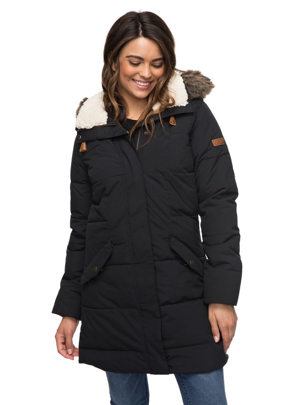 roxy, Ellie Waterproof Hooded Jacket, TRUE BLACK (kvj0) 0 Ellie Waterproof Hooded Jacket ERJJK03186 Roxy