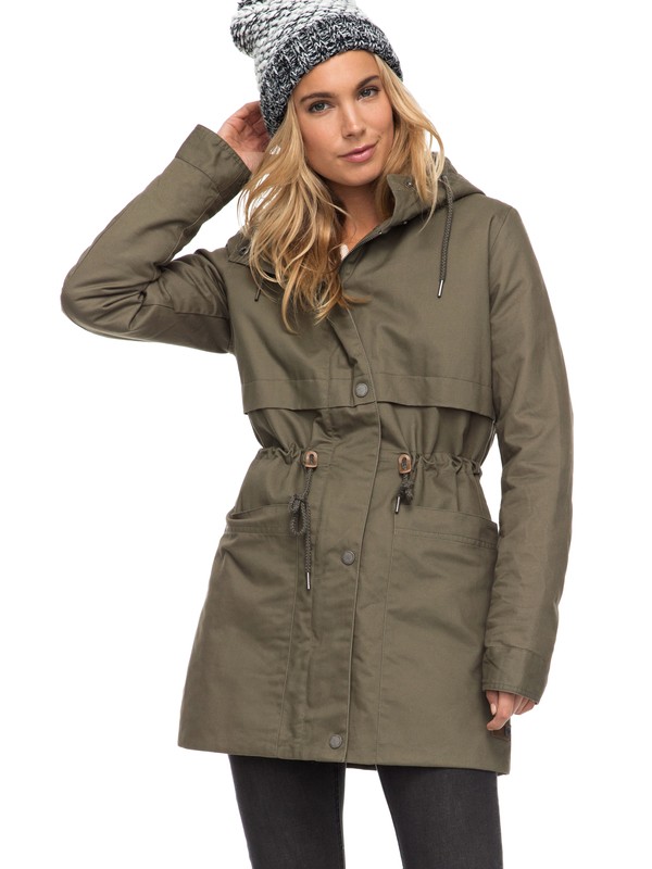 roxy, Sea Dance - Water Repellent Parka, DUSTY OLIVE (gpb0) 0 Sea Dance - Water Repellent Parka Green ERJJK03199 Roxy
