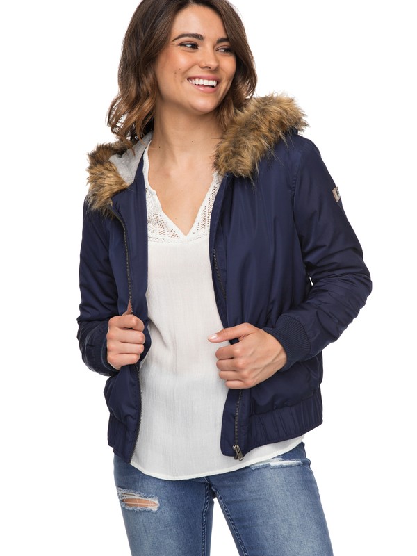 OH REELY ERJJK03217 0 Oh Reely Hooded Bomber Jacket ERJJK03217 Roxy