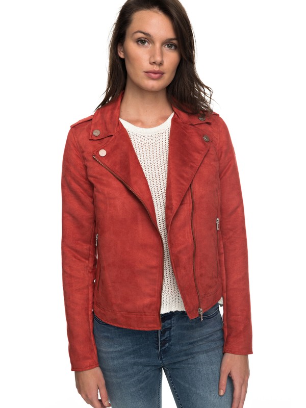 Love Spell - Faux-Suede Biker Jacket for Women ERJJK03222 0 Love Spell Faux Suede Biker Jacket ERJJK03222 Roxy