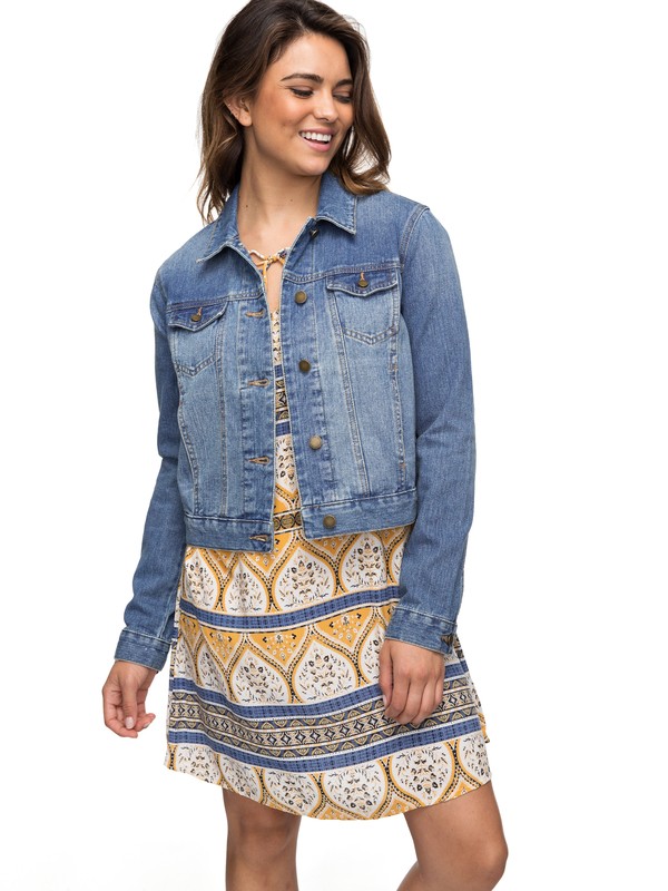 roxy, Hello Spring - Chaqueta Vaquera para Mujer, LIGHT BLUE (bfn0) 0 Hello Spring - Chaqueta Vaquera para Mujer ERJJK03226 Roxy