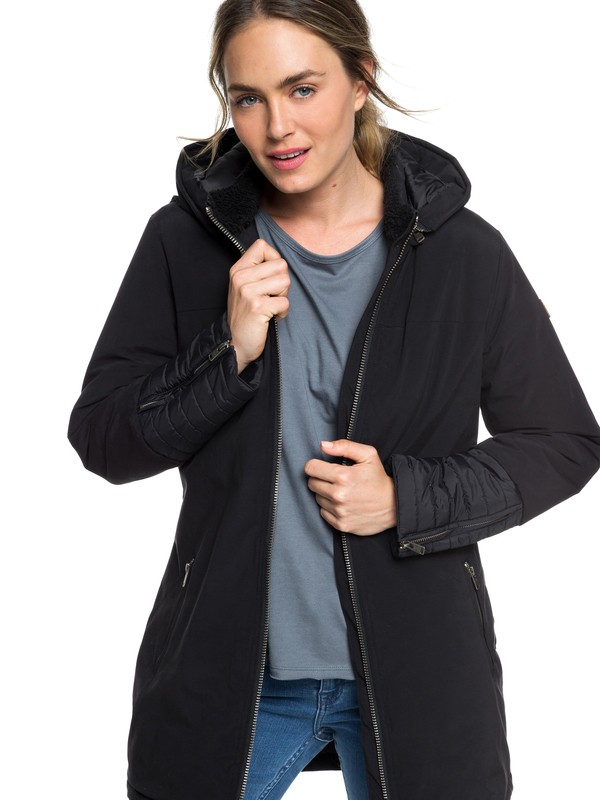 roxy, Snow Escape - Parka matelassée à capuche pour Femme, TRUE BLACK (kvj0) 0 Snow Escape - Parka matelassée à capuche pour Femme Noir ERJJK03233 Roxy