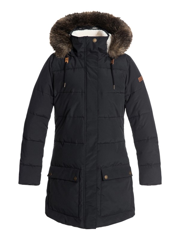 roxy, Ellie - Doudoune longue à capuche imperméable pour Femme, TRUE BLACK (kvj0) 0 Ellie - Doudoune longue à capuche imperméable pour Femme Noir ERJJK03239 Roxy