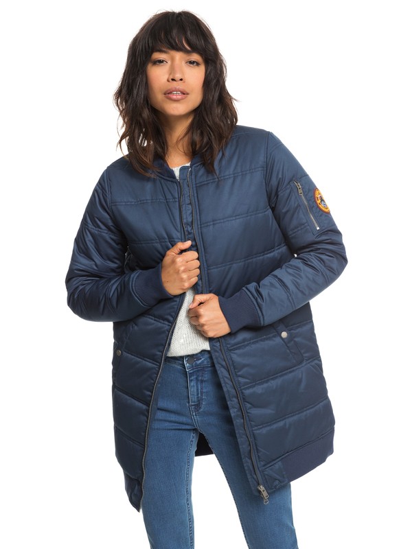 roxy, Fade Out - Veste bomber longue, matelassée et déperlante pour Femme, DRESS BLUES (btk0) 0 Fade Out - Veste bomber longue, matelassée et déperlante pour Femme Bleu ERJJK03255 Roxy