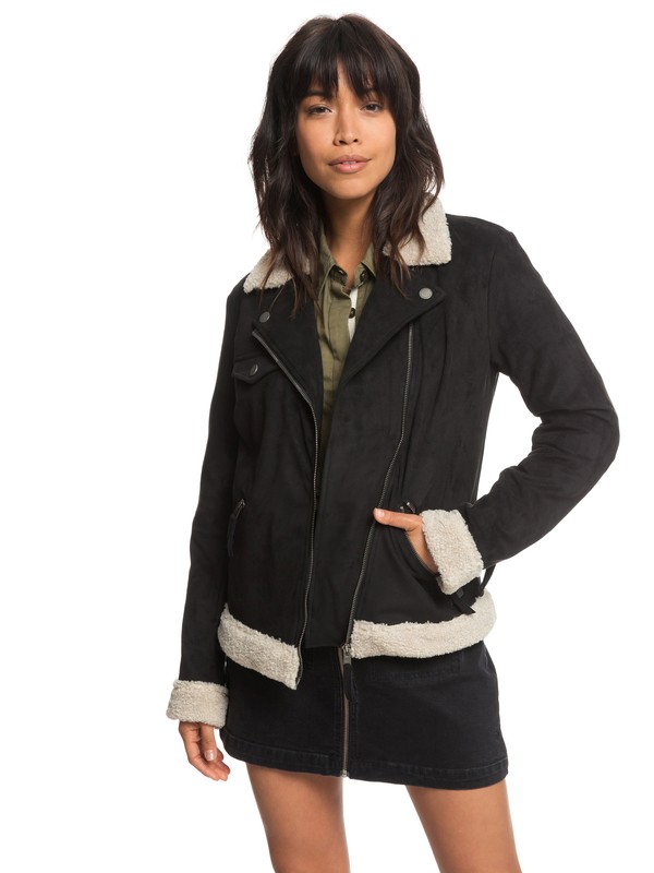 roxy, Gateway Games - Giacca pilot in finto camoscio da Donna, TRUE BLACK (kvj0) 0 Gateway Games - Giacca pilot in finto camoscio da Donna ERJJK03259 Roxy