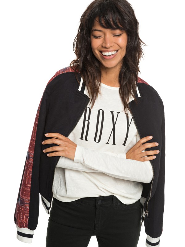 roxy, Free And Wild - Bomber Jacket for Women, TRUE BLACK (kvj0) 0 Free And Wild - Bomber Jacket for Women Black ERJJK03261 Roxy