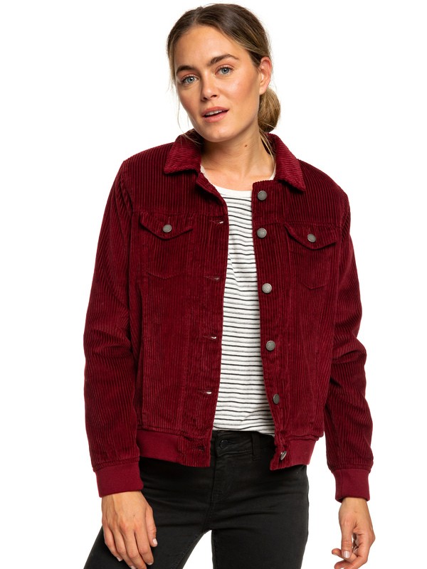roxy, Redwood Giants Sherpa Lined Corduroy Jacket, OXBLOOD RED (rre0) 0 Redwood Giants Sherpa Lined Corduroy Jacket Red ERJJK03264 Roxy