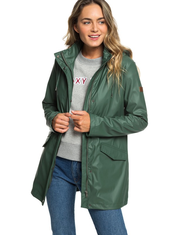 roxy, Early Morning - Waterafstotende Regenjas voor Dames, DUCK GREEN (gpl0) 0 Early Morning - Waterafstotende Regenjas voor Dames Green ERJJK03277 Roxy