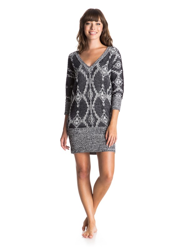 roxy, Overhead Sweater Dress, SWEATER WEATHER TRUE BLACK (kvj6) 0 Overhead Sweater Dress ERJKD03021 Roxy