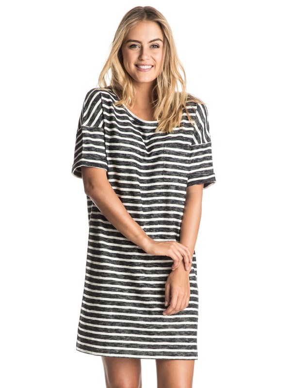 roxy, Get Together - T-Shirt-Kleid, ANTHRACITE FRIDAY STRIPE (kvj4) 0 Get Together - T-Shirt-Kleid ERJKD03099 Roxy