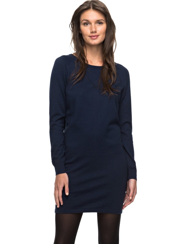 roxy, Winter Story - Langarm-Kleid mit Knopfleiste, DRESS BLUES HEATHER (btkh) 0 Winter Story - Langarm-Kleid mit Knopfleiste Blau ERJKD03139 Roxy
