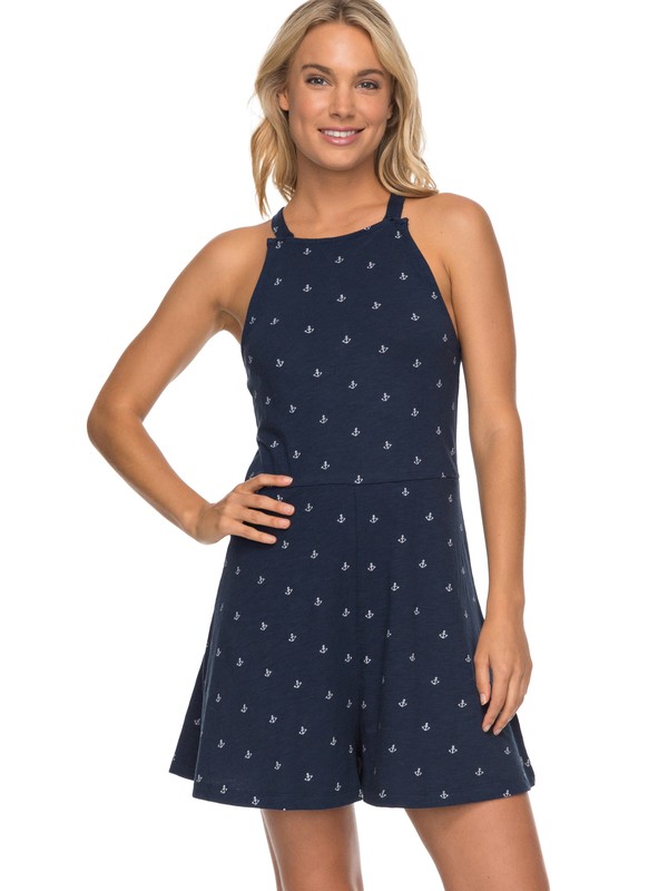 roxy, Shinny Shell - Strappy Playsuit for Women, DRESS BLUE PRINTED ANCHOR (btk6) 0 Shinny Shell - Strappy Playsuit for Women Blue ERJKD03158 Roxy