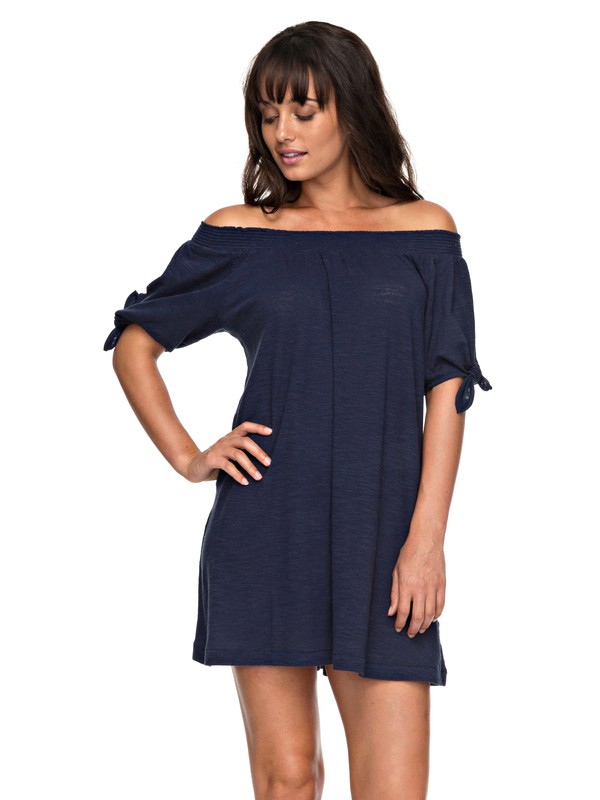 roxy, Bright Blue Sky - Off The Shoulder Dress, DRESS BLUES (btk0) 0 Bright Blue Sky - Off The Shoulder Dress Blue ERJKD03161 Roxy