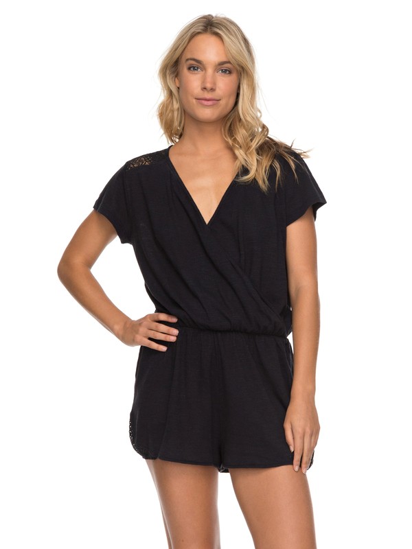 roxy, Salty Evening - Mono Corto de Manga Corta, ANTHRACITE (kvj0) 0 Salty Evening - Mono Corto de Manga Corta Negro ERJKD03168 Roxy