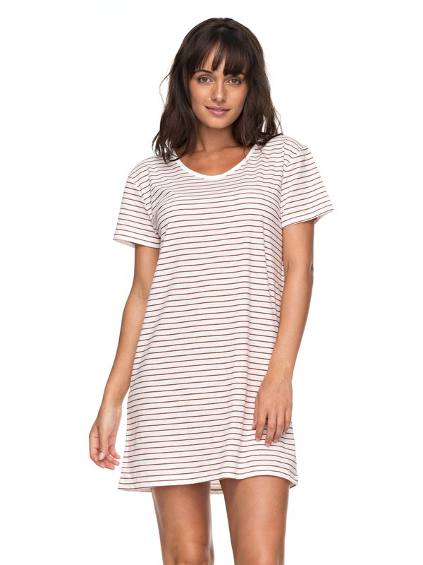 roxy, Just Simple Stripe - T-Shirt-Kleid für Frauen, TANDOORI SPICE JUST SIMPLE STR (npq3) 0 Just Simple Stripe - T-Shirt-Kleid für Frauen Orange ERJKD03172 Roxy