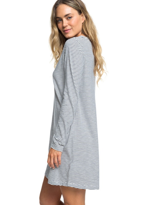 roxy, Love Sun Long Sleeve T-Shirt Dress, DRESS BLUE COSY STRIPES (btk3) 0 Love Sun Long Sleeve T-Shirt Dress Blue ERJKD03234 Roxy