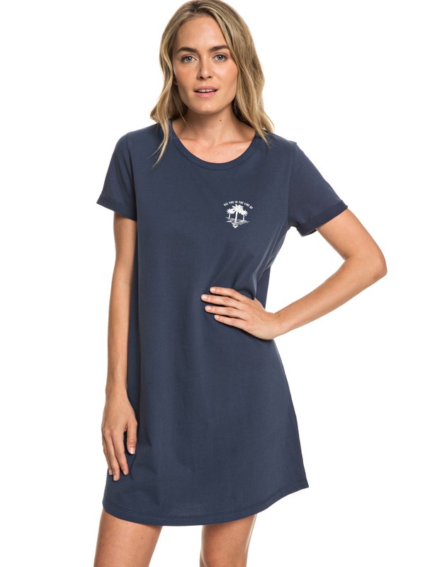 roxy, On My Wave Short Sleeve T-Shirt Dress, DRESS BLUES (btk0) 0 On My Wave Short Sleeve T-Shirt Dress Blue ERJKD03237 Roxy