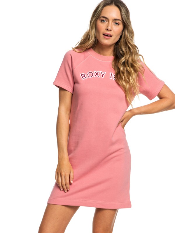 roxy, In Your Eyes - Robe sweatshirt manches courtes pour Femme, BRANDIED APRICOT (mjg0) 0 In Your Eyes - Robe sweatshirt manches courtes pour Femme Rose ERJKD03249 Roxy