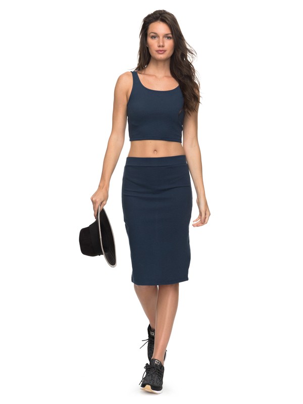 roxy, Sparkle View Midi Skirt, DRESS BLUES (btk0) 0 Sparkle View Midi Skirt Blue ERJKK03022 Roxy