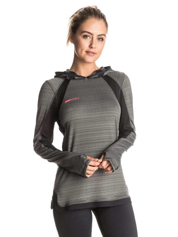roxy, Jumpin' Up Pullover Hooded Top, CHARCOAL HEATHER (kpvh) 0 Jumpin' Up Pullover Hooded Top ERJKT03117 Roxy