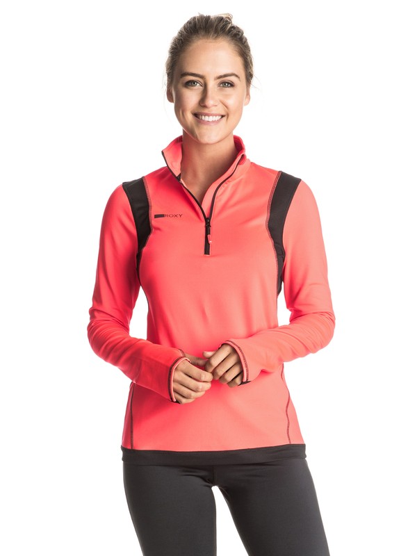 roxy, Keep It Warm Half Zip Top, GRANATINA (mkz0) 0 Keep It Warm Half Zip Top ERJKT03119 Roxy