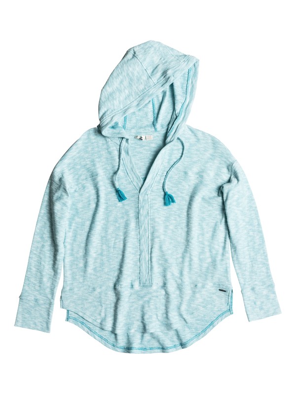 roxy, Good Vibrations Hooded Long Sleeve Top, CARIBBEAN SEA (bnz0) 0 Good Vibrations Hooded Long Sleeve Top ERJKT03157 Roxy