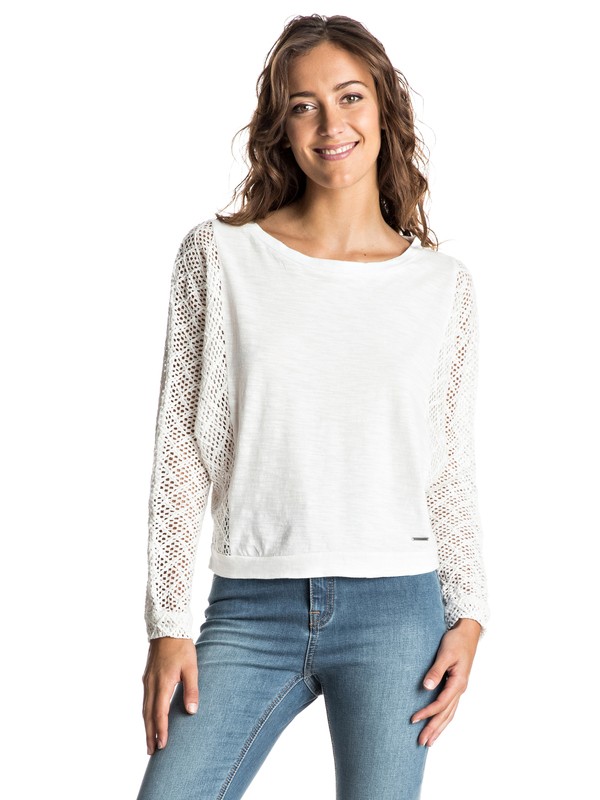 Talk To Me Lace - Cropped Long Sleeve Top ERJKT03219 0 Talk To Me Lace Long Sleeve Top ERJKT03219 Roxy