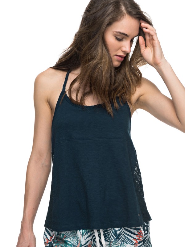 roxy, Smile Tank Top, REFLECTING POND (byf0) 0 Smile Tank Top Blue ERJKT03286 Roxy