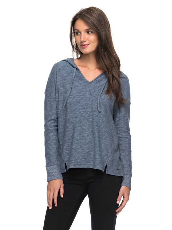 roxy, Wanted And Wild Long Sleeve Hooded Top, CHINA BLUE (bnd0) 0 Wanted And Wild Long Sleeve Hooded Top ERJKT03288 Roxy