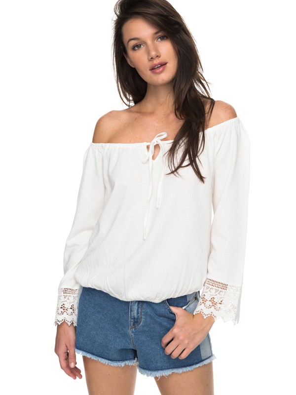 RETRO REVIVAL ERJKT03341 0 Retro Revival Off The Shoulder Top ERJKT03341 Roxy