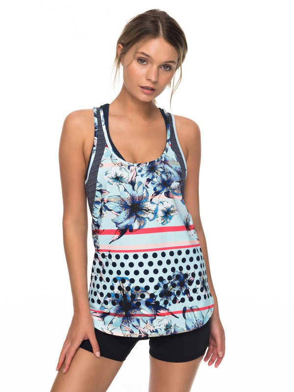 roxy, Easy Game Technical Tank Top, BLUE LIGHT RAIN DAZE (bek6) 0 Easy Game Technical Tank Top Blue ERJKT03402 Roxy