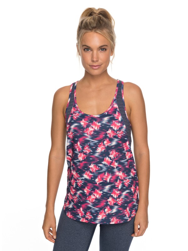 roxy, Easy Game Technical Tank Top, DRESS BLUES NEON WATERFALL (mlj1) 0 Easy Game Technical Tank Top Pink ERJKT03402 Roxy