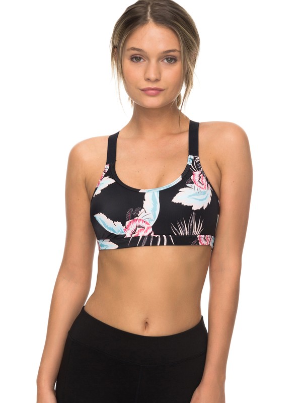 roxy, Lhassa 3 - Sport-BH für Frauen, ANTHRACITE MIDDLE ISLAND SMALL (kvj7) 0 Lhassa 3 - Sport-BH für Frauen Schwarz ERJKT03405 Roxy