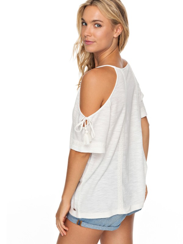 roxy, Hills Of Love Cold Shoulder Top, wbt0 (wbt0) 0 Hills Of Love Cold Shoulder Top White ERJKT03427 Roxy