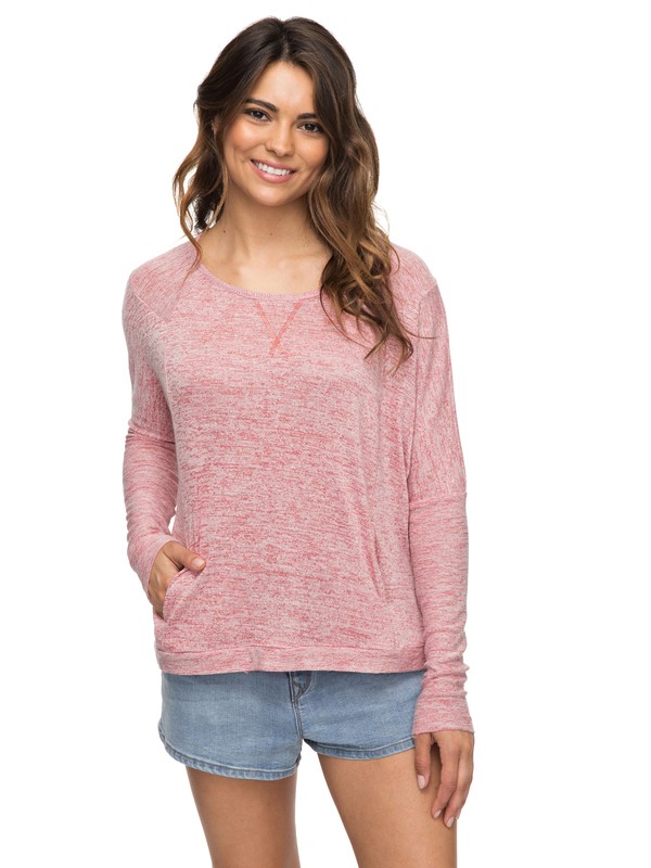 roxy, Sudadera Mystic Water, HOLLY BERRY HEATHERED (mmth) 0 Sudadera Mystic Water Rosa ERJKT03431 Roxy