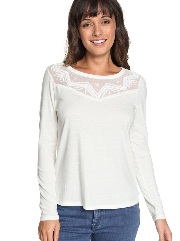 roxy, Blossom Day - Long Sleeve Top for Women, MARSHMALLOW (wbt0) 0 Blossom Day - Long Sleeve Top for Women White ERJKT03460 Roxy